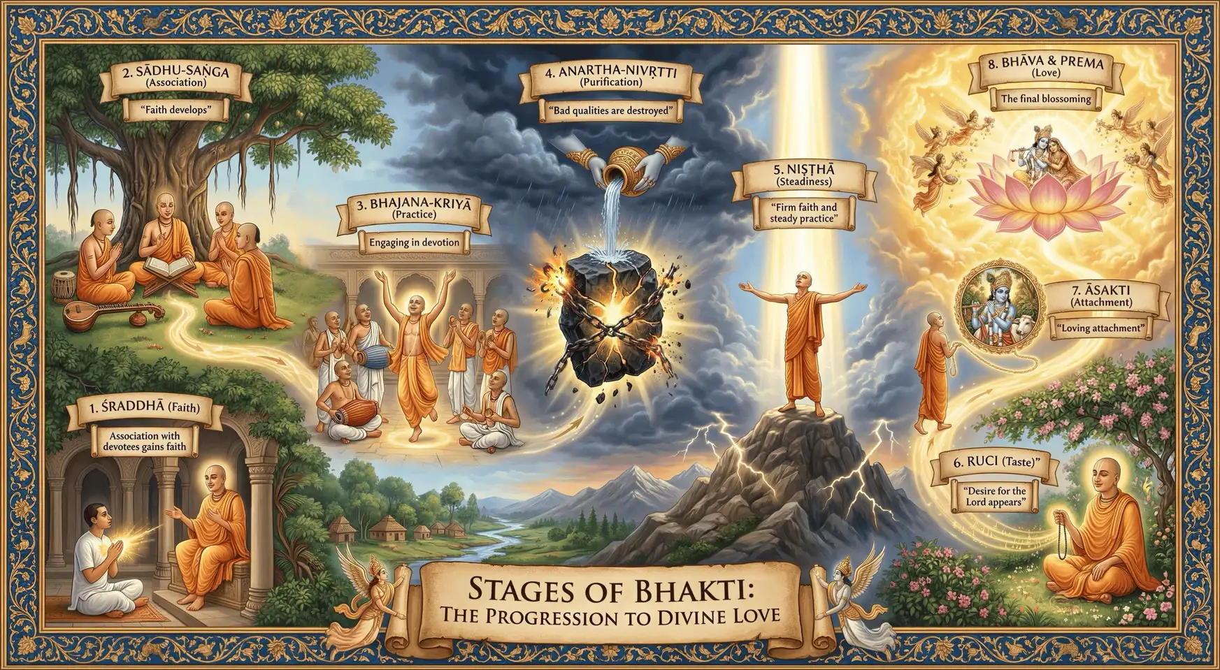 Progression from Sraddha to Prema